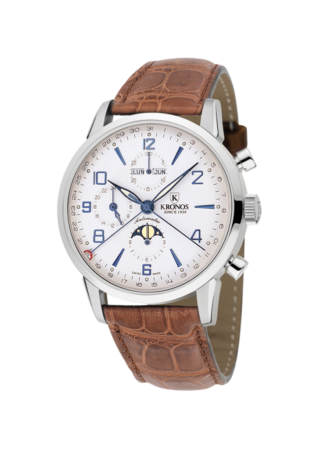 KRONOS PILOT AUTOMATIC MOON PHASE SILVER