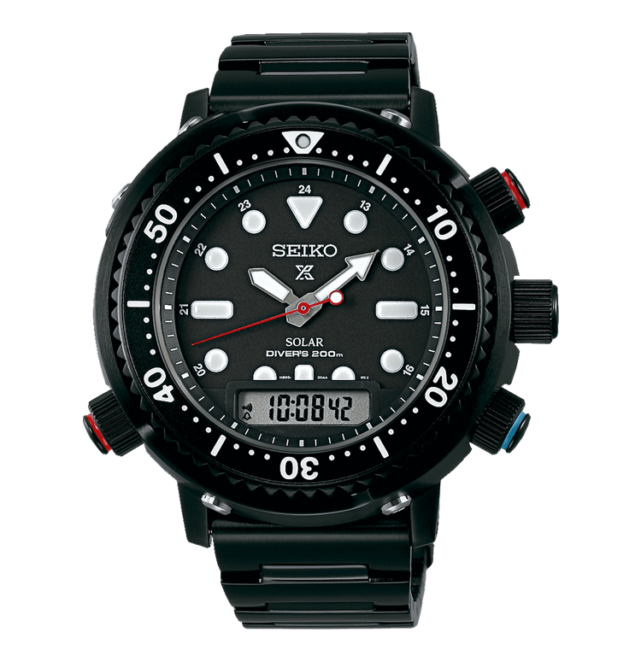 SEIKO PROSPEX DIVER’S SOLAR ANA-DIGI NEGRO